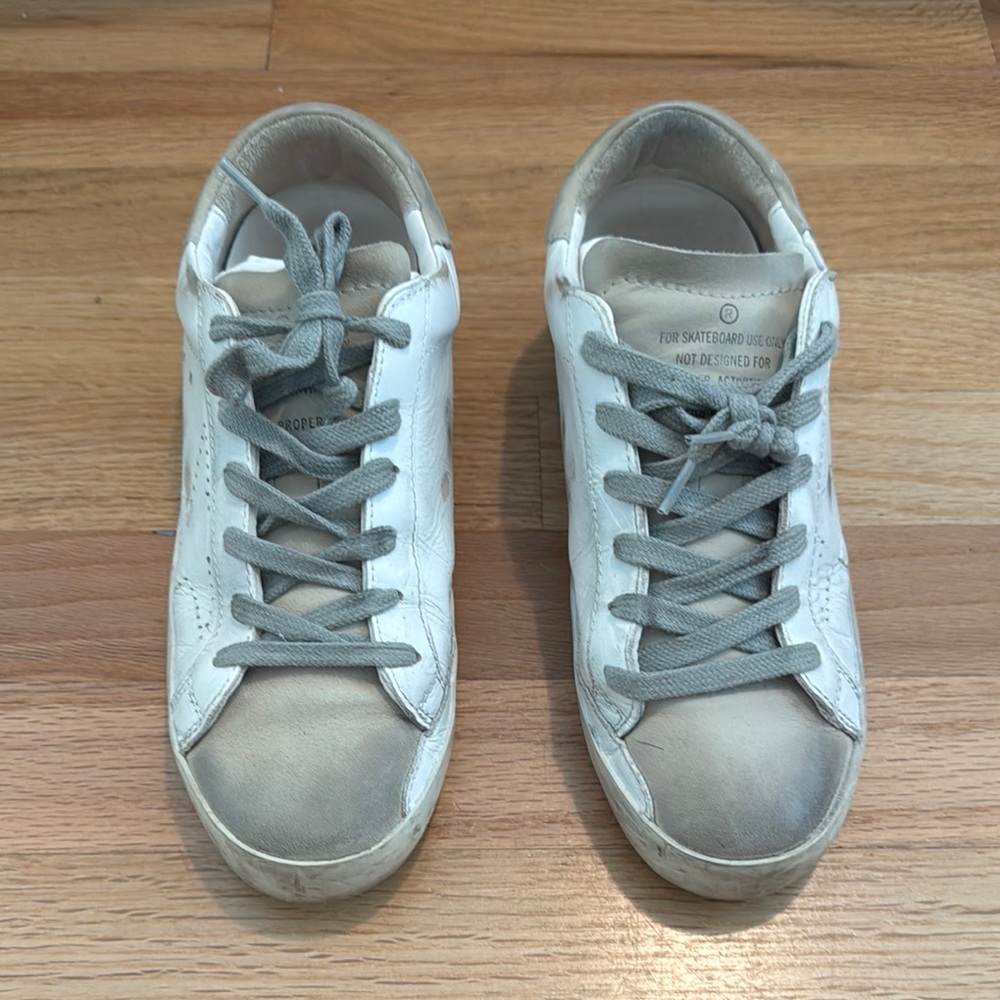 Golden Goose White and Gray Sneakers Sz. 37